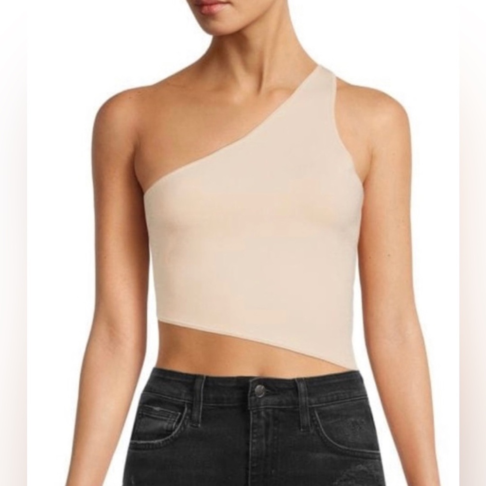 ALC cream one shoulder crop top